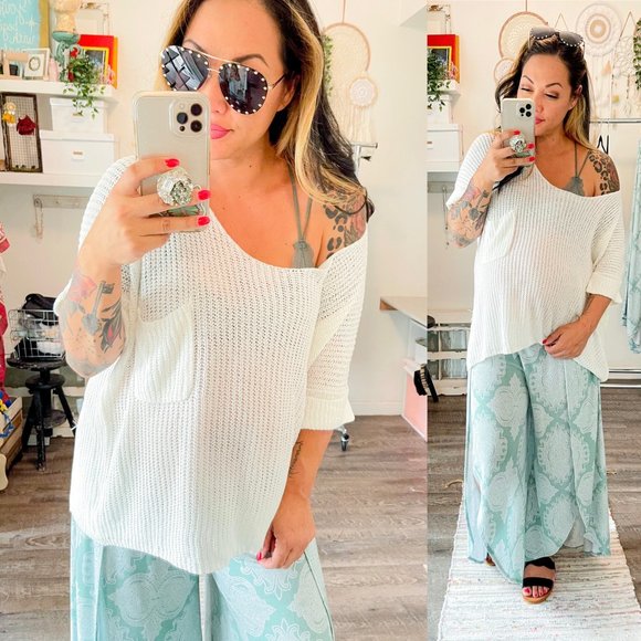 Damask Print Palazzo Pants - Picture 4 of 5